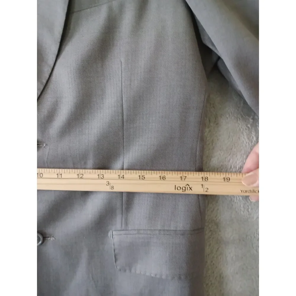 Gino Valentino Blazer Sz 38R Zegna Wool Silk 150s Solid Gray Classic Preppy